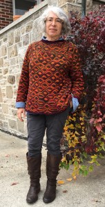 Diamondback pullover, modeled