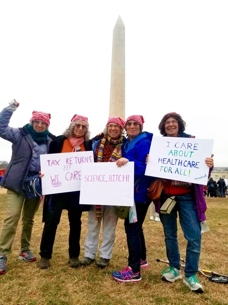 Five sisters posing at the Washington Monument
