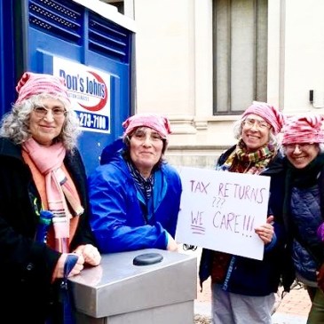 Wearing Pussyhats at Washington Women's March