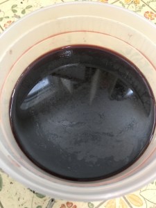 Black bean dye bath at full potency