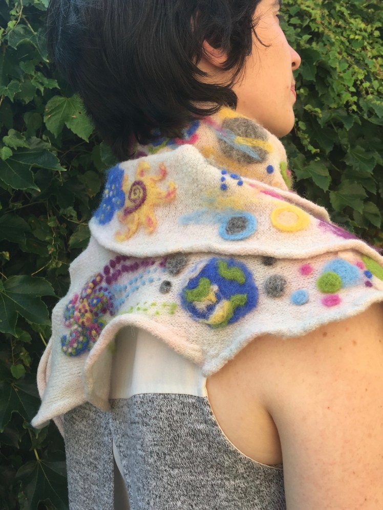 Modeled needle-felted scarf