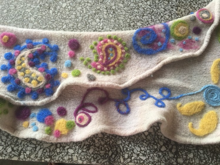 Needle felted color transitions