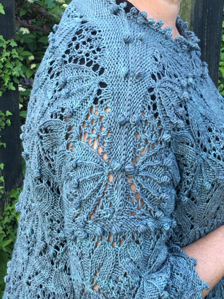 Detail showing construction of "Slouching Towards Japan" pullover