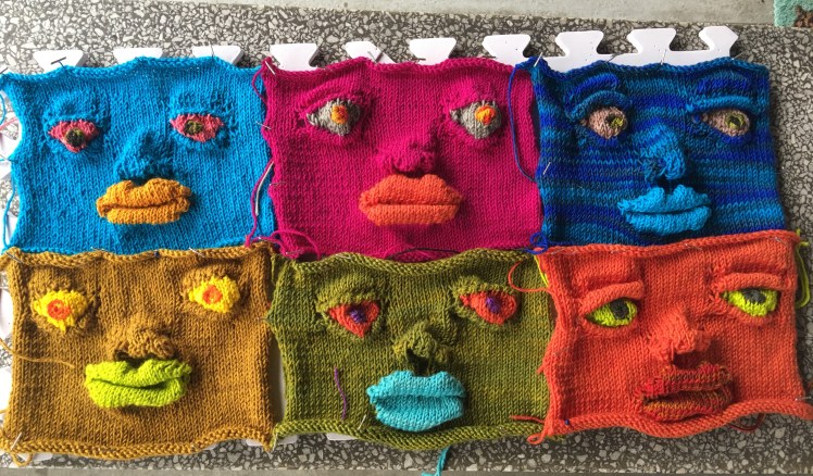 Six versions of Katarina Breiditis' face pattern