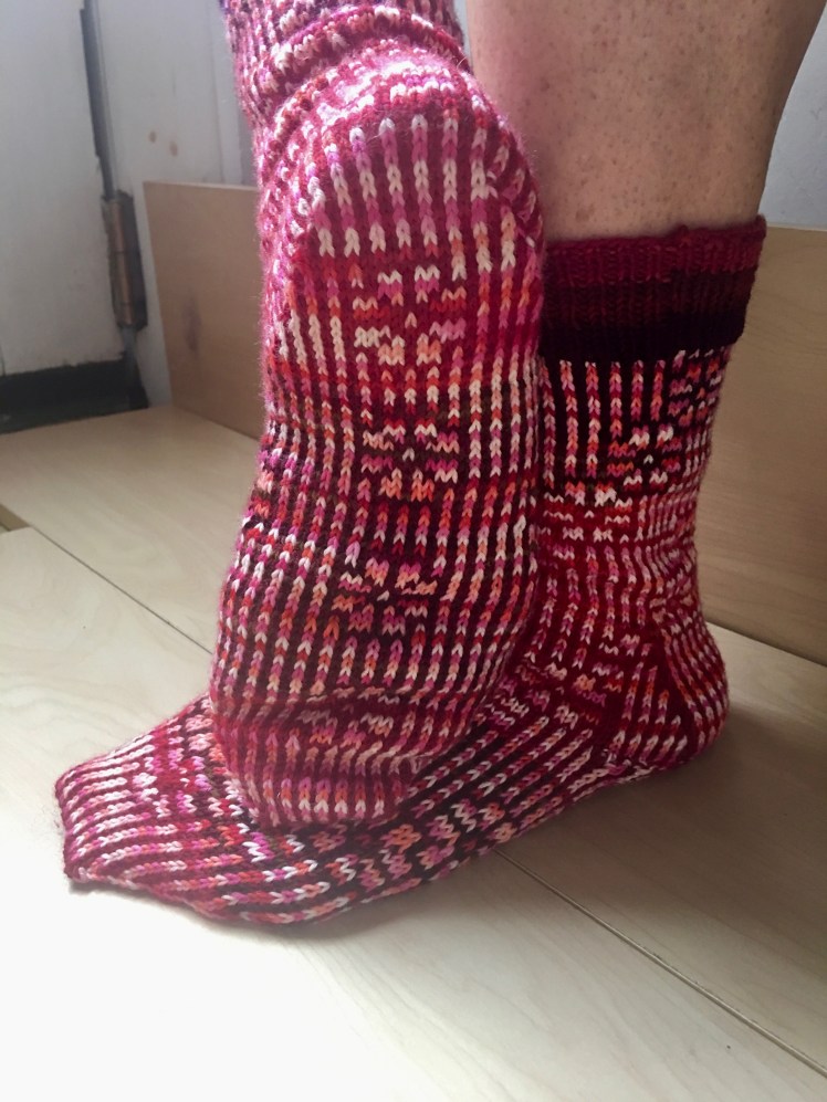 Stranded flowers on sock sole