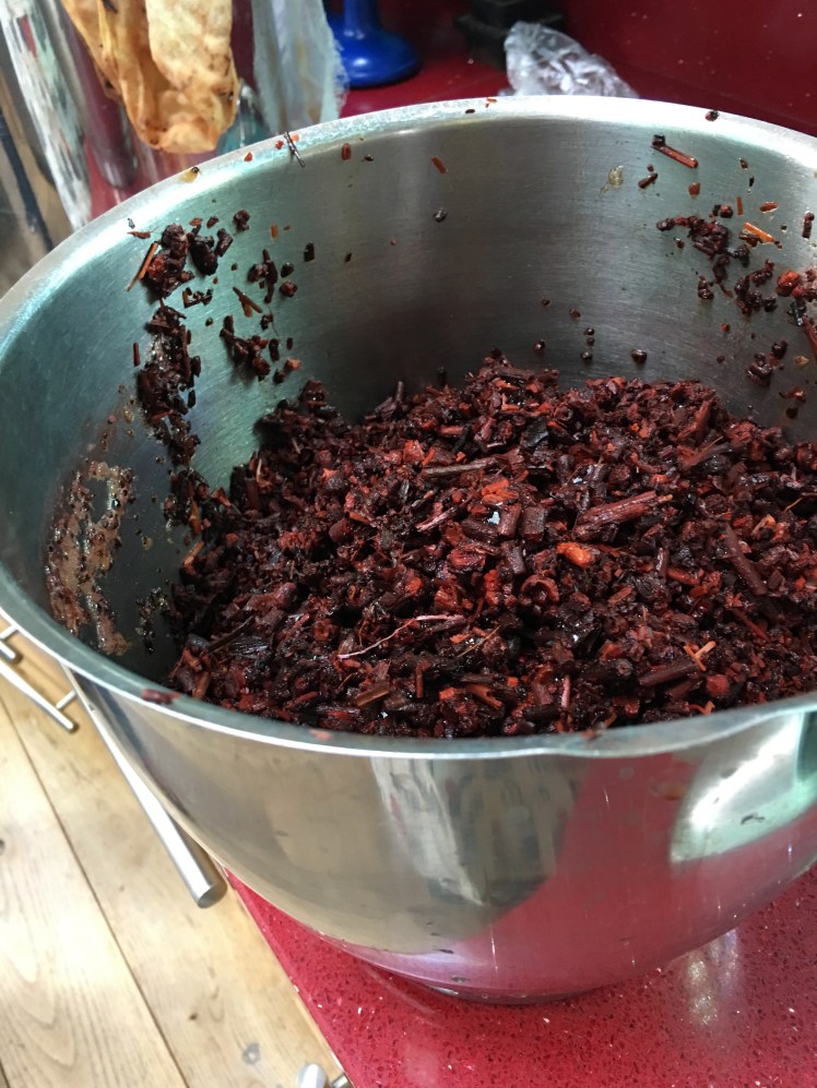 Soaked chopped madder root