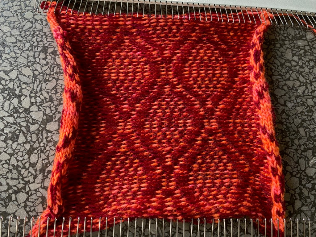 Wrong side of test swatch